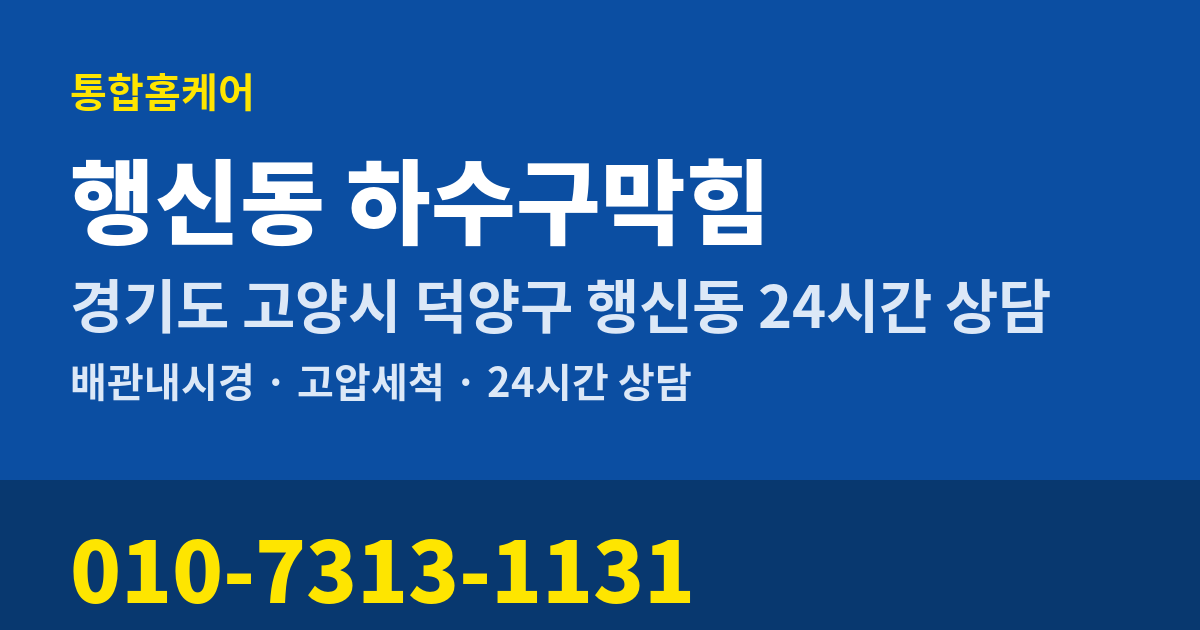 행신동 하수구막힘 통합홈케어 010-7313-1131