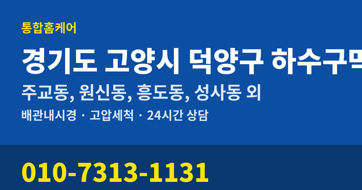 경기도 고양시 덕양구 하수구막힘 통합홈케어 010-7313-1131
