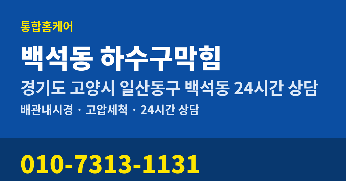 백석동 하수구막힘 통합홈케어 010-7313-1131