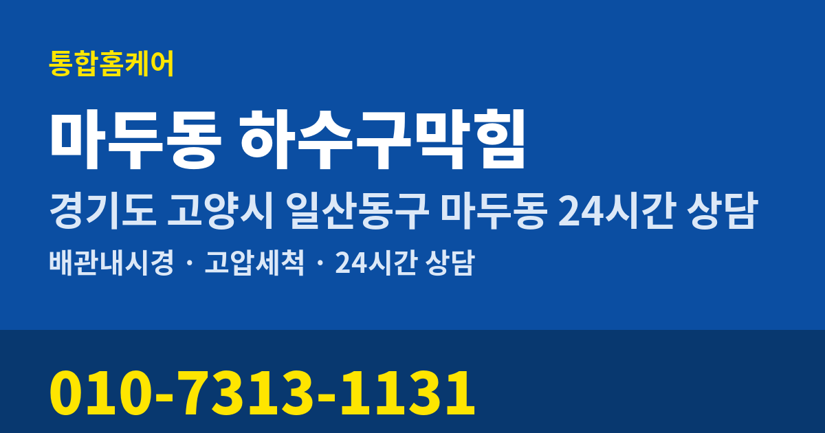 마두동 하수구막힘 통합홈케어 010-7313-1131