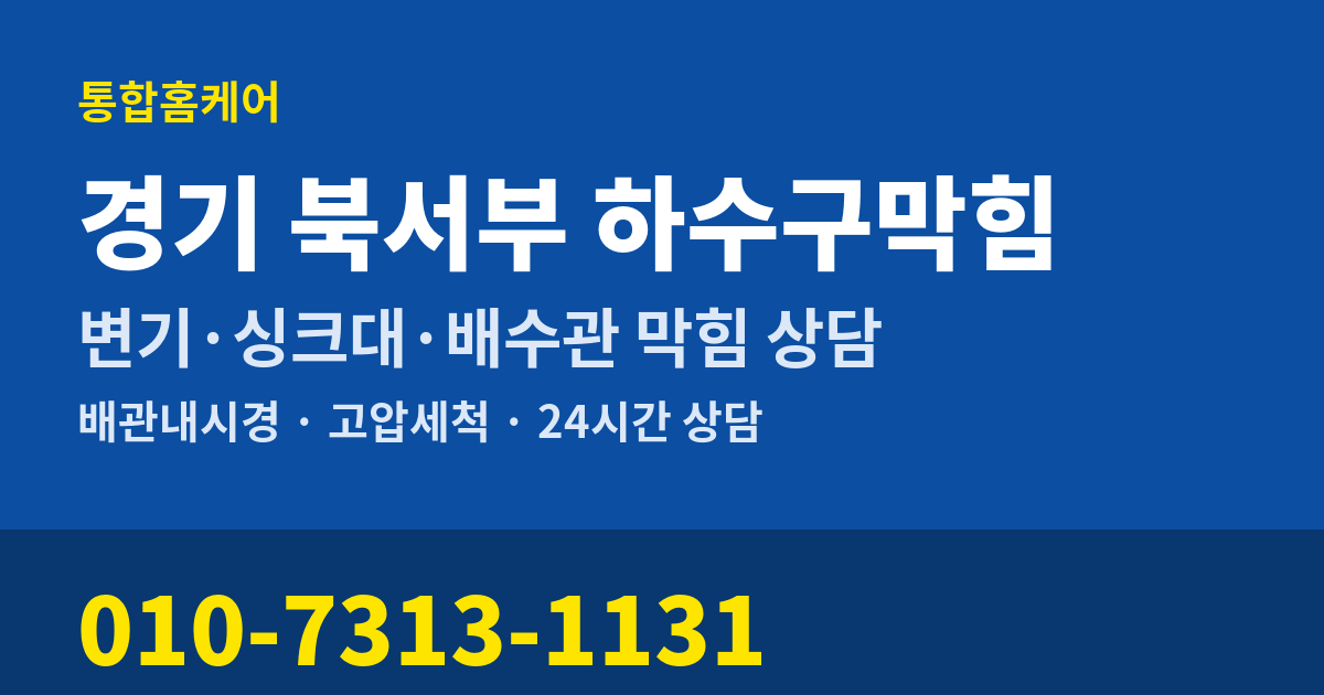 경기 북서부 하수구막힘 통합홈케어 010-7313-1131