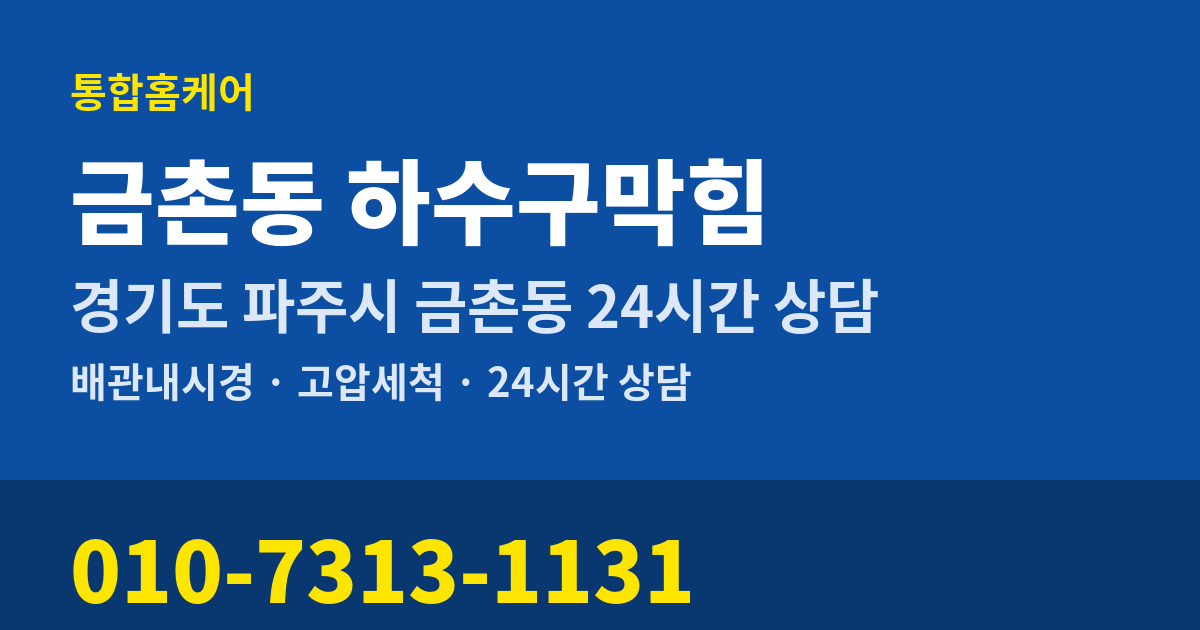 금촌동 하수구막힘 통합홈케어 010-7313-1131